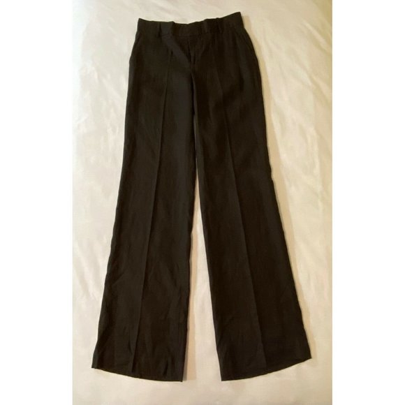 Zara Woman Pants Trousers Brown 100% Linen Flat Front Size 4 - Picture 2 of 7